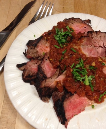 Steak with Roasted Tomato and Chile Salsa